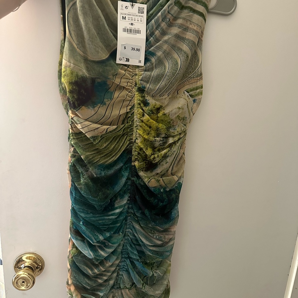 Zara Multicolor Ruched Dress